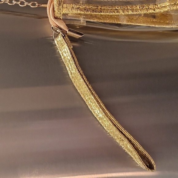 PVC Transparent Crossbody or Wristlet Bag, Gold, 2 Piece - Picture 8 of 16